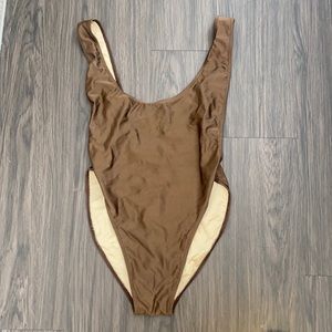 Los Angeles Apparel Scoop Back One Piece Swimsuit